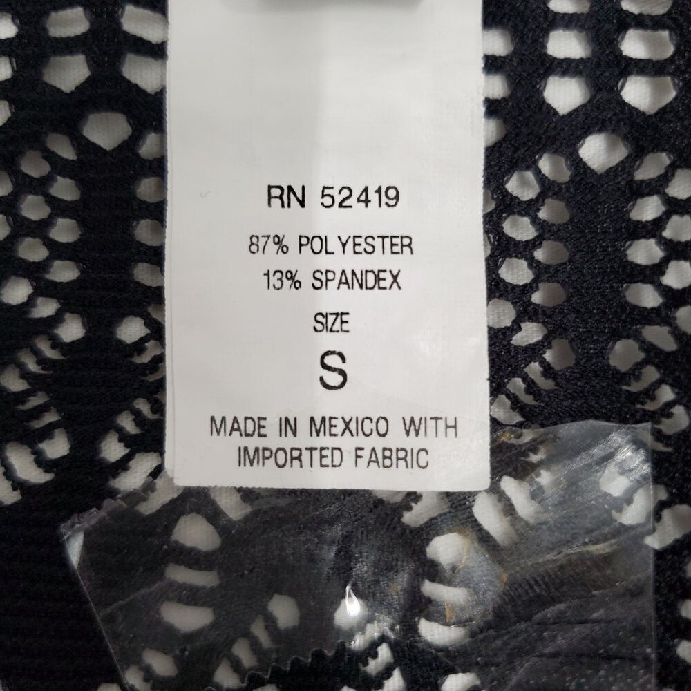Lauren Ralph Lauren Women's Black Crochet Knit Swim Cover-Up Tunic Dress Small - Picture 5 of 12